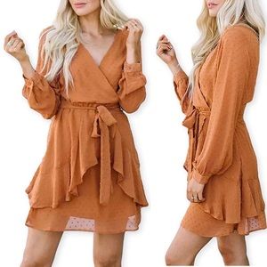 Orange Long Sleeve Dress